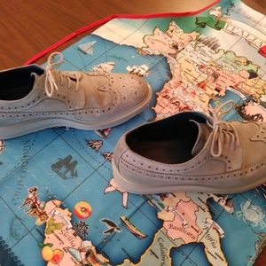 Mark Nason Grey Suede Wingtip Oxfords Comfort walk